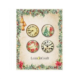 Buttony samoprzylepne Lemoncraft Yuletide, 4szt